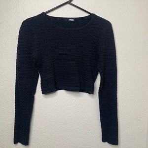 Black Crop Top Long Sleeve